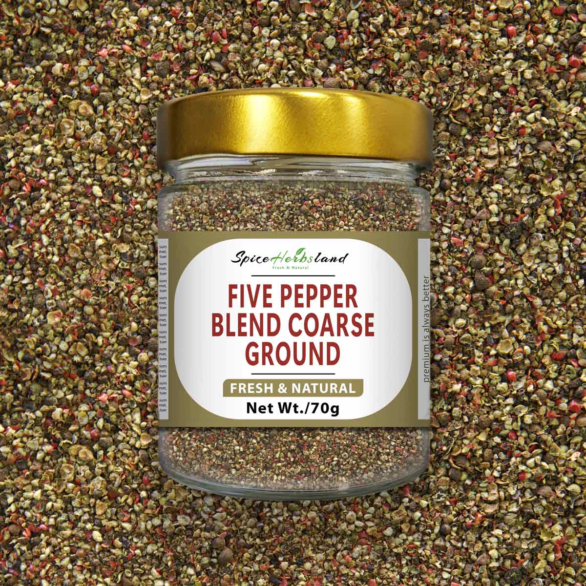 Five pepper blend coarse ground