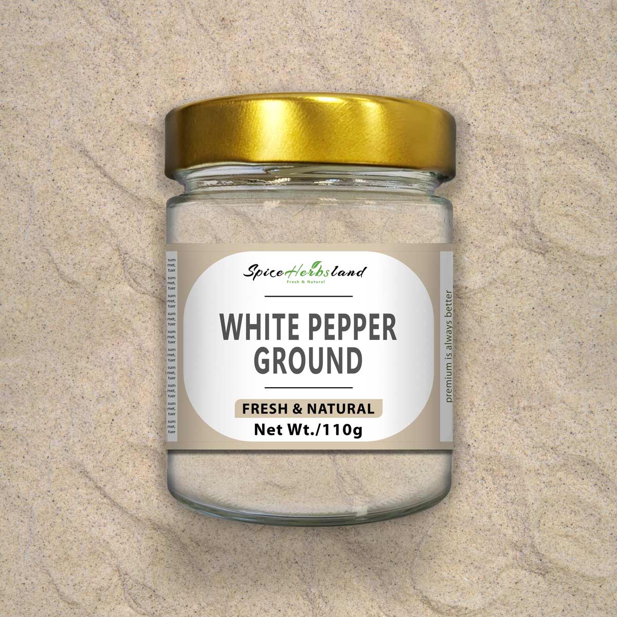 White pepper ground